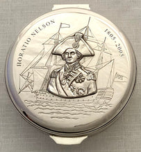 Admiral Lord Nelson Bicentenary of Death Cased Silver Box. London 2005 Richard Jarvis of Pall Mall. 6.4 troy ounces.