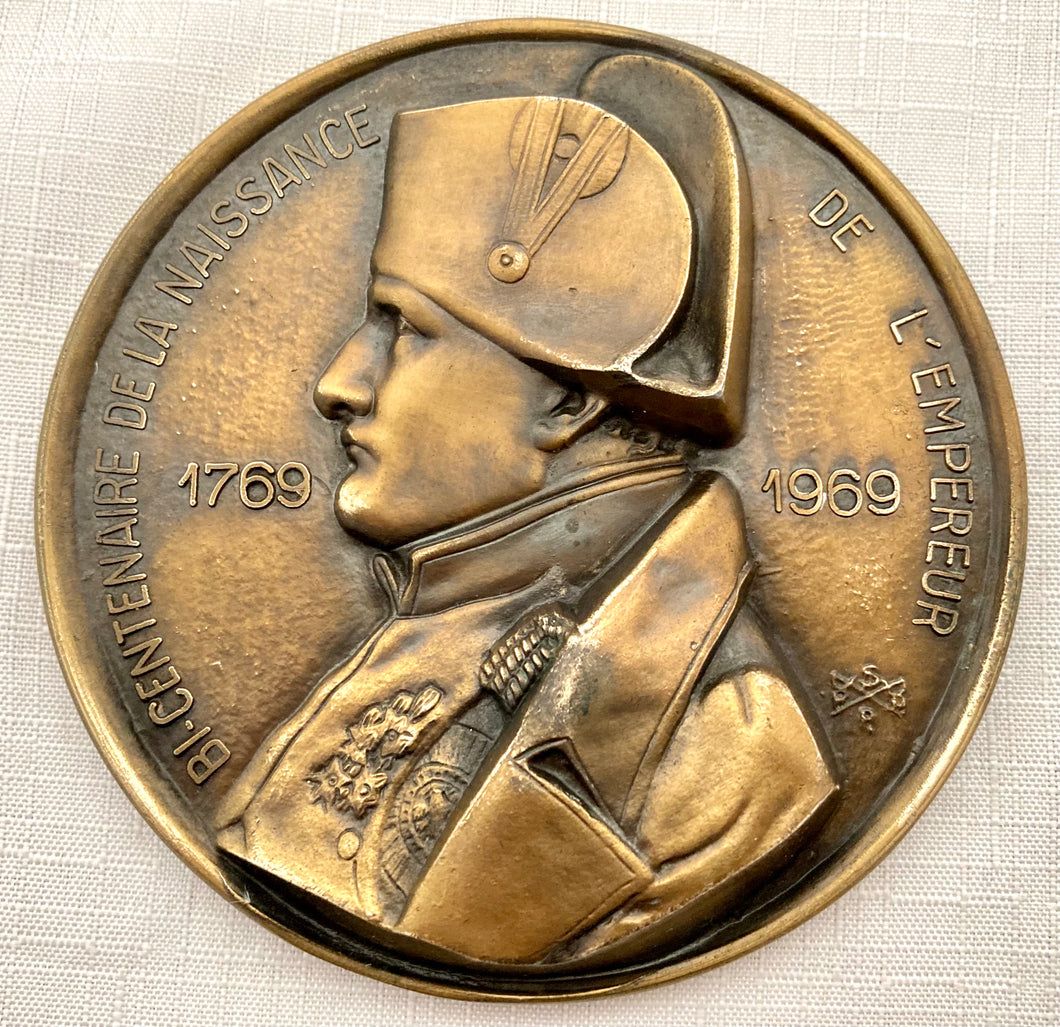 Bicentenary of the Birth of Napoleon Bonaparte Bronze Relief Medallion, 1769 - 1969.