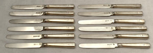 Georgian, George III, Twelve Irish Silver Crested Tea Knives. Dublin 1810 Richard Sawyer. 