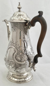 Georgian, George III, Silver Coffee Pot. London 1802 William Hall.  23.4 troy ounces.