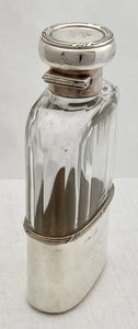 Edwardian Silver & Cut Glass Hip Flask. London 1910 Asprey & Co. Ltd.