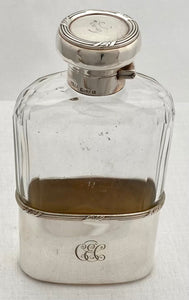 Edwardian Silver & Cut Glass Hip Flask. London 1910 Asprey & Co. Ltd.