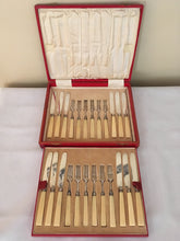 Georgian, George IV, Silver & Ivory Dessert Knives & Forks for Twelve.  Sheffield 1822/25 Law, Oxley & Atkin.