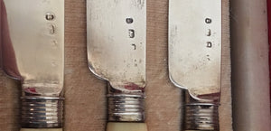 Georgian, George IV, Silver & Ivory Dessert Knives & Forks for Twelve.  Sheffield 1822/25 Law, Oxley & Atkin.