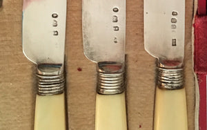 Georgian, George IV, Silver & Ivory Dessert Knives & Forks for Twelve.  Sheffield 1822/25 Law, Oxley & Atkin.