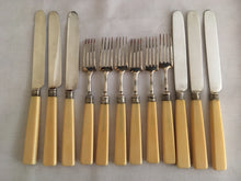 Georgian, George IV, Silver & Ivory Dessert Knives & Forks for Twelve.  Sheffield 1822/25 Law, Oxley & Atkin.