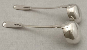Georgian, George IV, Pair of Scottish Silver Cream Ladles. Edingburgh 1828, Adam Elder. 1.8 troy ounces.