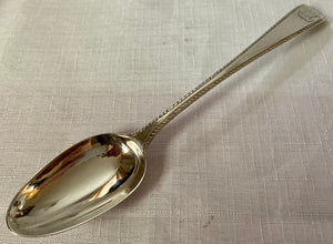 Georgian, George III, Six Silver Feather Edge Dessert Spoons. London 1781 George Smith III. 6 troy ounces.