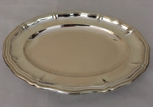 Danish 830/1000 silver meat dish / platter with reeded serpentine edge. 10.7 troy ounces.