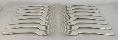 Georgian, George III, Sixteen Silver Table Forks. Newcastle 1798 John Langlands II. 32 troy ounces.