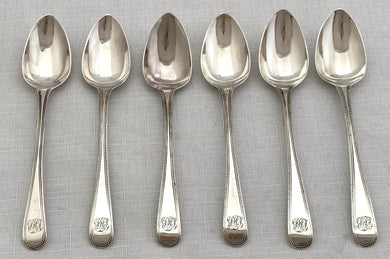 Georgian, George III, Six Silver Teaspoons. London 1813 Thomas Wallis II & Jonathan Hayne. 2.9 troy ounces.