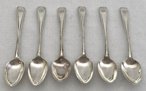 Georgian, George III, Six Silver Teaspoons. London 1813 Thomas Wallis II & Jonathan Hayne. 2.9 troy ounces.