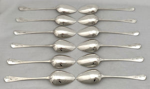 Georgian, George III, Twelve Crested Silver Tablespoons. Newcastle 1800, John Langlands II. 25.7 troy ounces.