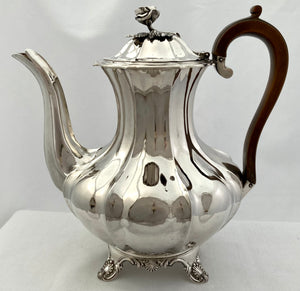 William IV Silver Coffee Pot. London 1835 Charles Fox II. 28.5 troy ounces.