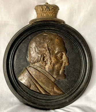 Victorian Cast Iron Relief Plaque of The Duke of Wellington. Jobson's of Derby, 1854.
