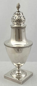 Edwardian Silver Sugar Caster. Chester 1905 George Nathan & Ridley Hayes. 3.9 troy ounces.