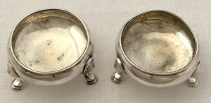 Georgian, George II, Pair of Silver Salts. London 1752 David Mowden. 2.5 troy ounces.