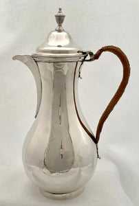 Georgian, George III, Silver Hot Water Jug. London 1783 Thomas Chawner. 25 troy ounces.