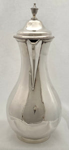 Georgian, George III, Silver Hot Water Jug. London 1783 Thomas Chawner. 25 troy ounces.