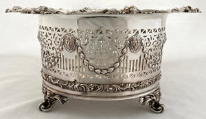 Early Victorian Silver Plated Jeroboam Champagne Bottle Coaster, circa 1845.