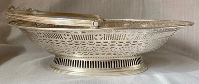 Georgian, George III, Old Sheffield Plate Stag Crested Cake Basket, circa 1770 - 1780.
