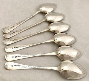 George III Six Silver Tablespoons for The Judges House York. London 1806 Eley & Fearn. 14.8 troy ounces.