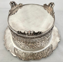 Early Victorian Silver Plated Jeroboam Champagne Bottle Coaster, circa 1845.
