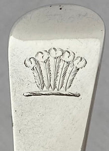 Georgian, George III, Crested Silver Shell Bowl Soup Ladle. London 1785 William Sumner I. 4.8 troy ounces.