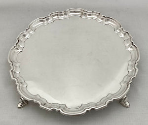 Silver Plated Pie Crust Rim Salver by Mappin & Webb.