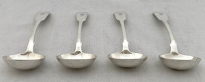 Early Victorian Set of Four Silver Sauce Ladles. London 1839 William Eaton. 8.9 troy ounces.