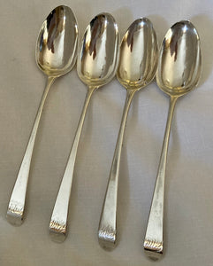 Georgian, George III, Four Silver Serving Spoons. London 1783 Thomas Wallis I. 8 troy ounces.