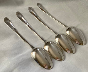 Georgian, George III, Four Silver Serving Spoons. London 1783 Thomas Wallis I. 8 troy ounces.