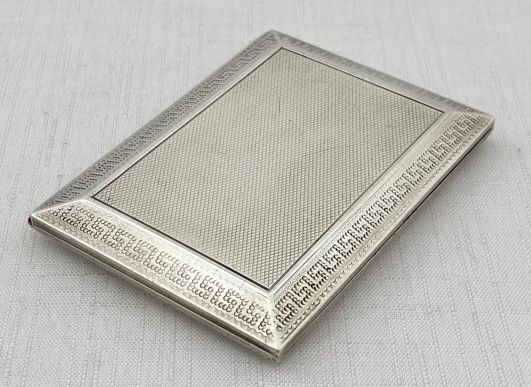 George V Ladies Silver Cigarette Case. London 1924 Asprey & Co Ltd. 2.7 troy ounces.