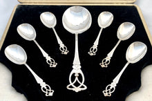 Cased Set of Art Nouveau Silver Plated Ice Cream Spoons, George Waterhouse & Co, Sheffield, circa 1900 - 1910