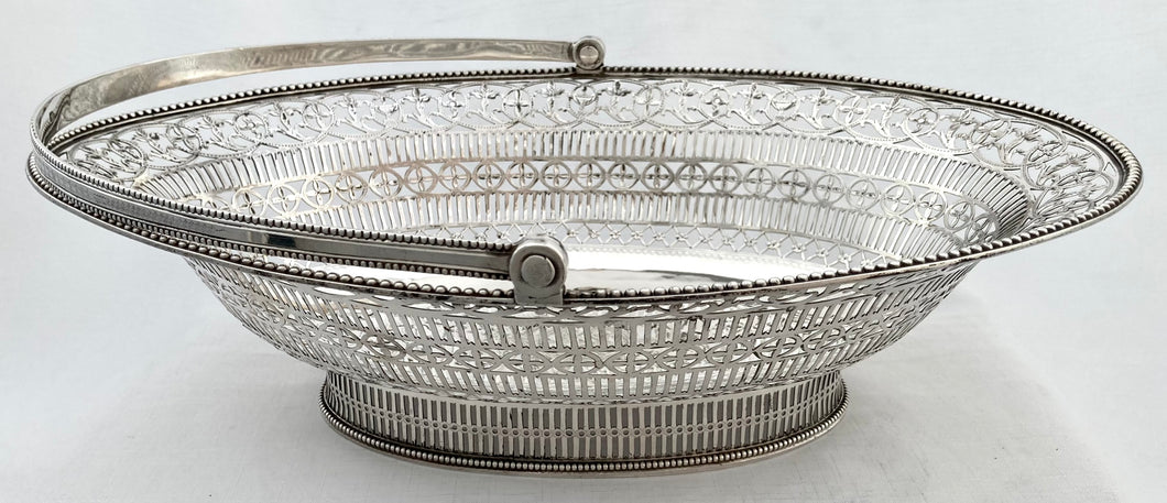 Georgian, George III, Silver Armorial Cake Basket. London 1781. 23 troy ounces.