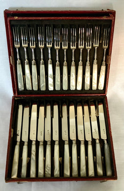 Georgian, George III, Cased Set of Silver Dessert Cutlery for Twelve. Sheffield 1810/11.