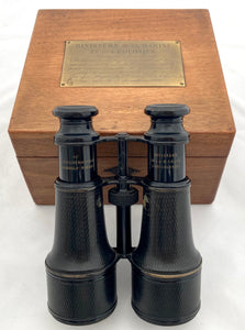 Cased Pair of Binoculars Presented by the French Naval & Colonies Minister to Capain MacNoah of the "Lockett" for Rescuing the Crew of the "Georges Auger" in 1880.