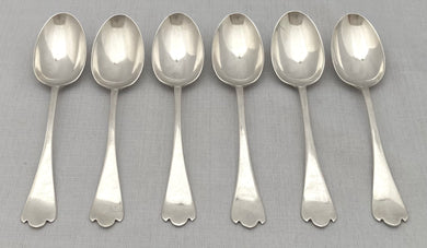 Elizabeth II Six Silver Trefid Spoons. London 1973 Asprey & Co. Ltd. 8.9 troy ounces.